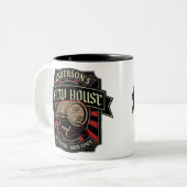 Gepersonaliseerde Breedhuis Etiket Bierbrouwerij P Tweekleurige Koffiemok (Voorkant links)