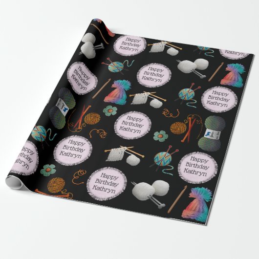 Gepersonaliseerde brek-/haaksgewijze meervoudige c cadeaupapier (Uitgerold)