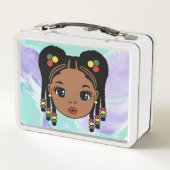 Gepersonaliseerde Briaded Hair Baby meisje Metal L (Achterkant)