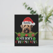 Gepersonaliseerde Briard Dog Merry Christmas Feestdagenkaart (Staand voorkant)