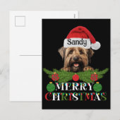Gepersonaliseerde Briard Dog Merry Christmas Feestdagenkaart (Voorkant / Achterkant)