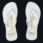 Gepersonaliseerde bridal (goud) teenslippers<br><div class="desc">Fun,  teenslippers voor aangepaste bruiloft</div>