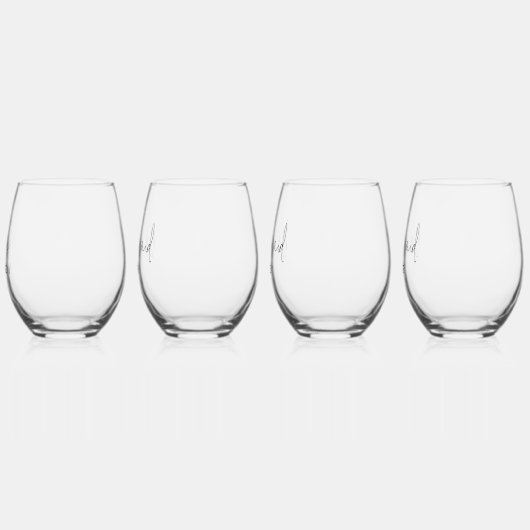 Gepersonaliseerde Bridal Party Wijnglas Set Wijnglas Zonder Voet (Links)