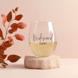 Gepersonaliseerde Bridal Party Wijnglas Set Zonder Voet