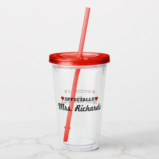 Gepersonaliseerde bridale weddenschap acryl drinkbeker (Achterkant)