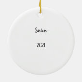 Gepersonaliseerde bride- en bridesmaïde kerstversi keramisch ornament (Achterkant)
