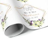 Gepersonaliseerde bride en bruidebruiloft cadeaupapier (Rol Hoek)