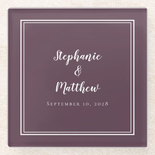 Gepersonaliseerde bride en bruideweddenschappen Mo Glazen Onderzetter (Voorkant)