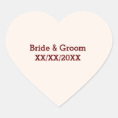Gepersonaliseerde bride- en bruinweddenschappen hart sticker (Voorkant)