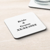 Gepersonaliseerde Bride en Groom met Datum Bier Onderzetter (Linkerzijde)