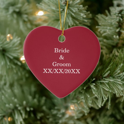 Gepersonaliseerde Bride en Groom met Datum Keramisch Ornament (Boom)