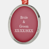 Gepersonaliseerde Bride en Groom met Datum Metalen Ornament (Links)