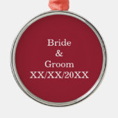 Gepersonaliseerde Bride en Groom met Datum Metalen Ornament (Voorkant)