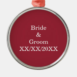 Gepersonaliseerde Bride en Groom met Datum Metalen Ornament