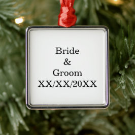 Gepersonaliseerde Bride en Groom met Datum Metalen Ornament