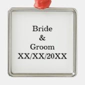 Gepersonaliseerde Bride en Groom met Datum Metalen Ornament (Voorkant)