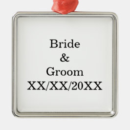 Gepersonaliseerde Bride en Groom met Datum Metalen Ornament