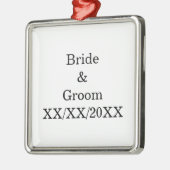 Gepersonaliseerde Bride en Groom met Datum Metalen Ornament (Links)