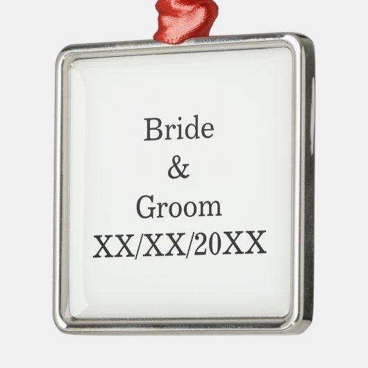 Gepersonaliseerde Bride en Groom met Datum Metalen Ornament (Links)