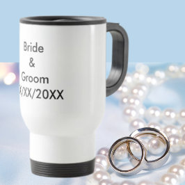 Gepersonaliseerde Bride en Groom met Datum Reisbeker