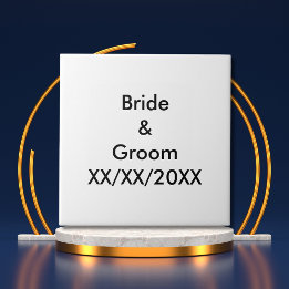 Gepersonaliseerde Bride en Groom met Datum Tegeltje