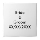 Gepersonaliseerde Bride en Groom met Datum Tegeltje (Voorkant)