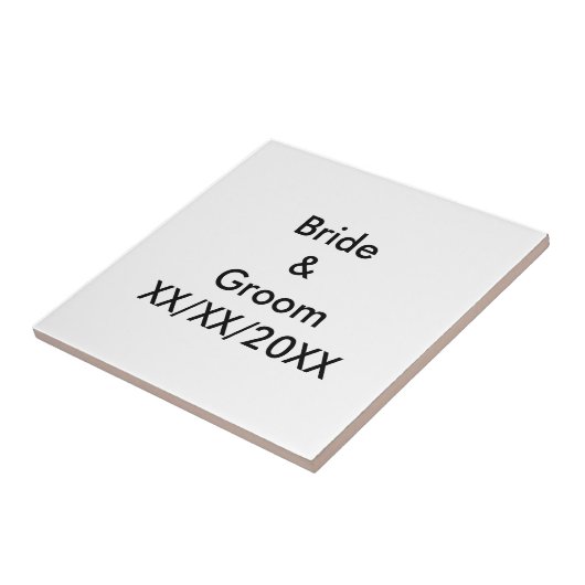 Gepersonaliseerde Bride en Groom met Datum Tegeltje (Zijkant)