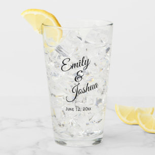 Gepersonaliseerde bride Groom Names Wedding Glas