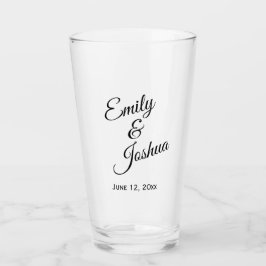 Gepersonaliseerde bride Groom Names Wedding Glas