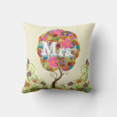 Gepersonaliseerde briden Koraal en Aqua-bloem Kussen (Achterkant)