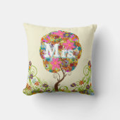 Gepersonaliseerde briden Koraal en Aqua-bloem Kussen (Voorkant)