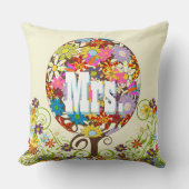 Gepersonaliseerde briden Koraal en Aqua-bloem Kussen (Voorkant)