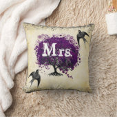 Gepersonaliseerde Brides Paarse Heart Leaf Tree Mr Kussen (Deken)