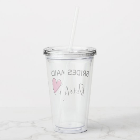 Gepersonaliseerde Bridesmaid Cup Acryl Drinkbeker (Achterkant)