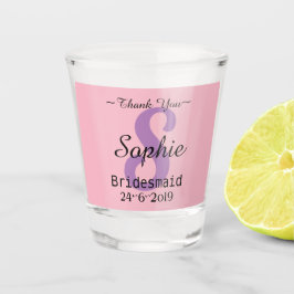 Gepersonaliseerde Bridesmaid Dank je cadeautje Shot Glas