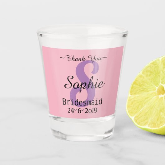 Gepersonaliseerde Bridesmaid Dank je cadeautje Shot Glas (Voorkant)