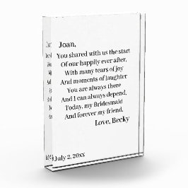 Gepersonaliseerde Bridesmaid Fotoblokken