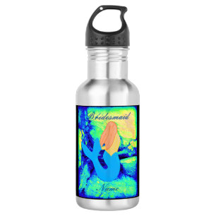 gepersonaliseerde bridesmaid redhead mermaid waterfles 