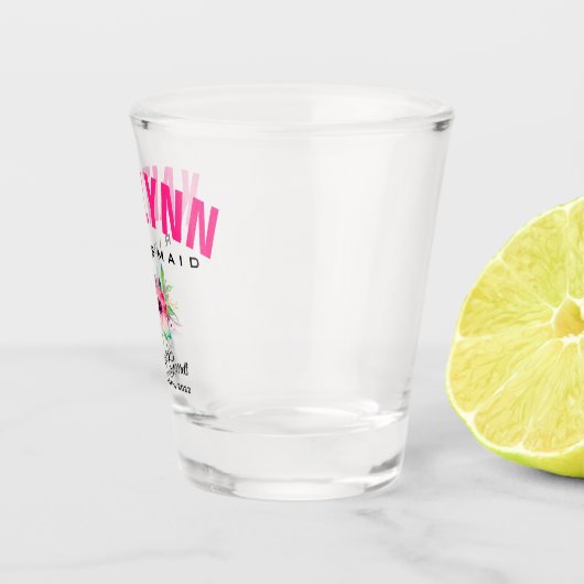 GEPERSONALISEERDE BRIDESMAID WEDDING PARTY SHOT GL SHOT GLAS (Rechts)