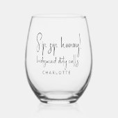 Gepersonaliseerde Bridesmaid Wijnglas Zonder Voet (Voorkant)
