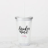 Gepersonaliseerde bridesmaïde acryltumbler acryl drinkbeker (Voorkant)