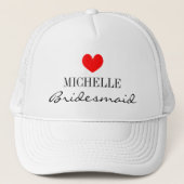 Gepersonaliseerde bridesmaïde bemanning witte vrac trucker pet (Voorkant)