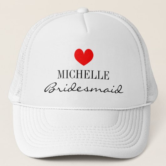 Gepersonaliseerde bridesmaïde bemanning witte vrac trucker pet (Voorkant)