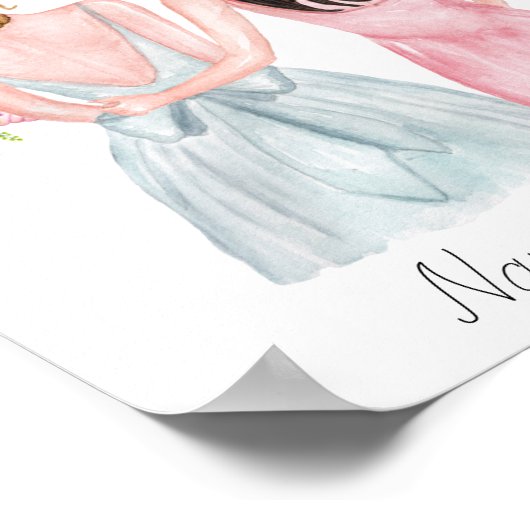 Gepersonaliseerde bridesmaïde cadeaubon poster (Hoek)