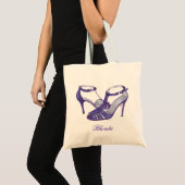 Gepersonaliseerde Bridesmaïde Canvas tassen, paars Tote Bag (Voorkant (product))