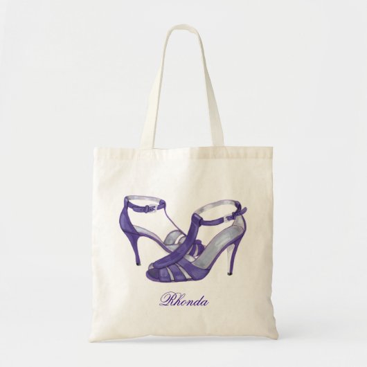 Gepersonaliseerde Bridesmaïde Canvas tassen, paars Tote Bag (Voorkant)