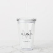 Gepersonaliseerde bridesmaïde monogram en naam Acr Acryl Drinkbeker (Voorkant)