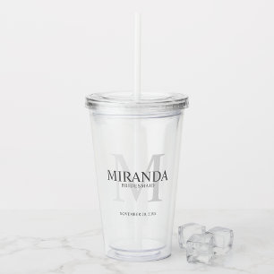Gepersonaliseerde bridesmaïde monogram en naam Acr Acryl Drinkbeker