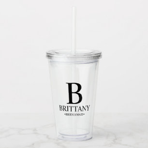 Gepersonaliseerde bridesmaïde monogram en naam Acr Acryl Drinkbeker