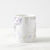 Gepersonaliseerde bridesmaïde Paarse WISTERIA-mono Koffiemok (Center)